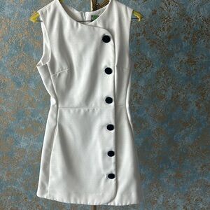 White & Black Button Down Dress